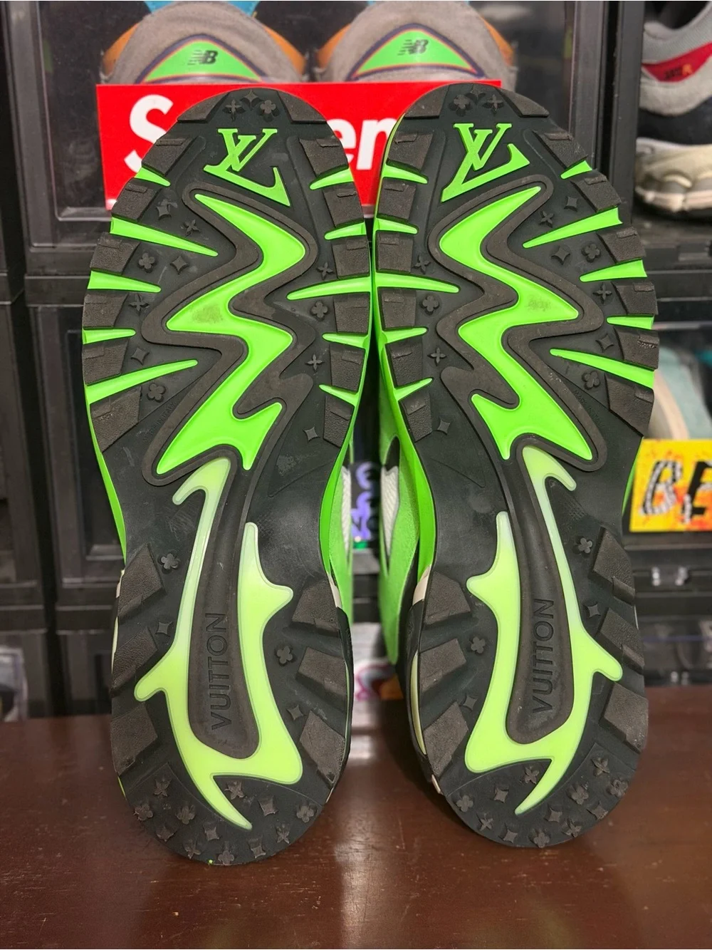 Louis Vuitton Men's Neon Green, Black & White Runner Sneaker